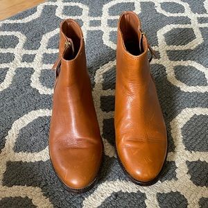 J Crew Leather Ankle Boots Booties Zip up